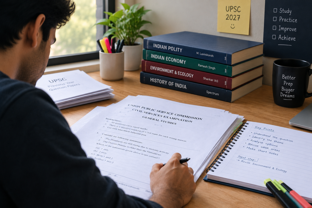 UPSC aspirant studying for the Civil Services Examination